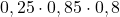 0,25\cdot 0,85\cdot 0,8